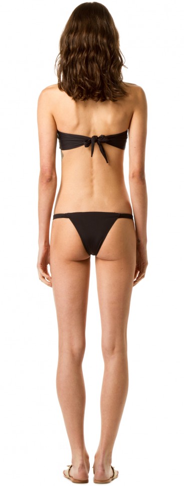 Twisted Bandeau Bikini Top in Black 