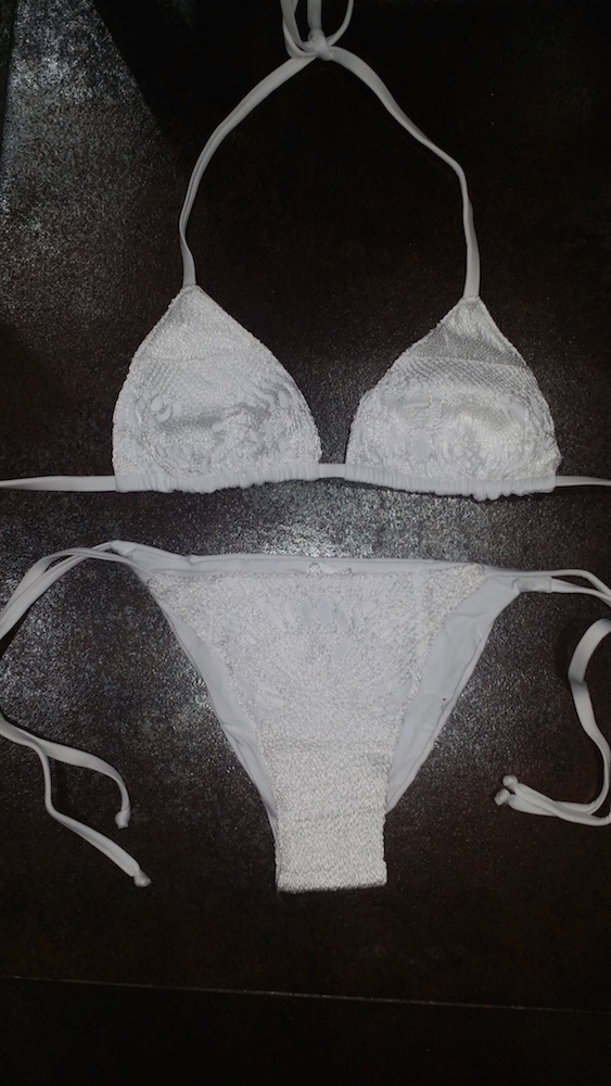 CS1526  White Crochet Bikini Bottom 