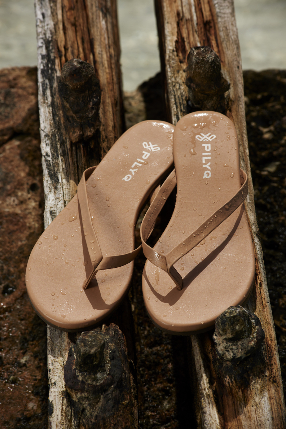 Suede Sandal in Nude