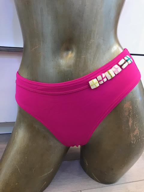 Fuchsia Scoop Detail Bikini Bottom