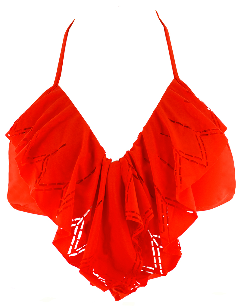 Aliza Flutter Top in Paprika